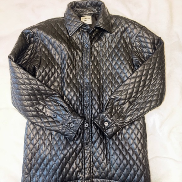Sunday Best Jackets & Blazers - Sunday Best Black Quilted Shirt Jacket